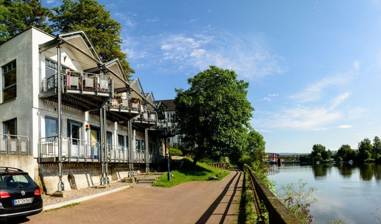 Weserwohnung - Bootshaus Urlaub Am Wasser Hamelín Exterior foto